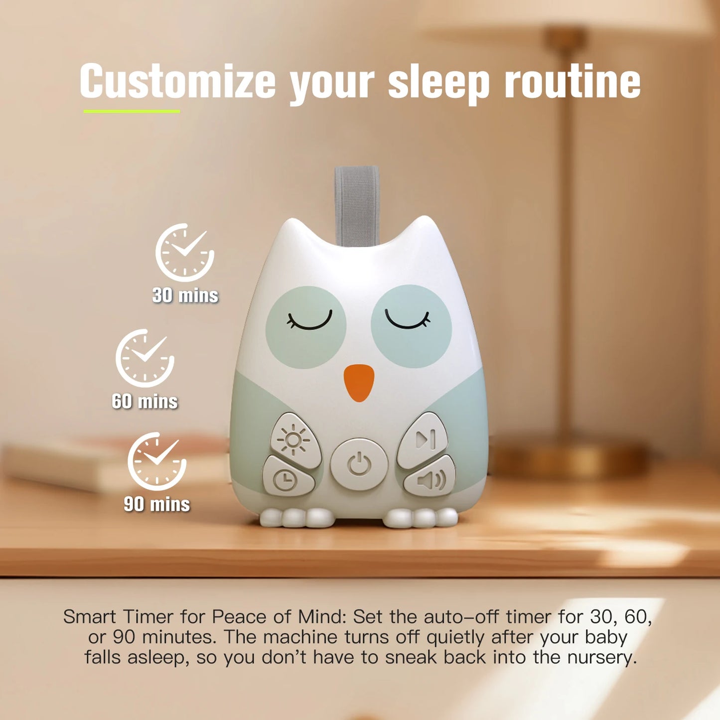 Hibou Dodo™ – Veilleuse & Machine à Bruit Blanc Intelligente pour Bébé